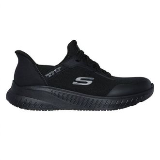 Skechers Womens Work Squad Chaos Slip Resistant Adelo Shoes In Black