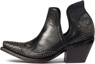 Ariat Womens Dixon Studded Wingtip Western Bootie In True Black