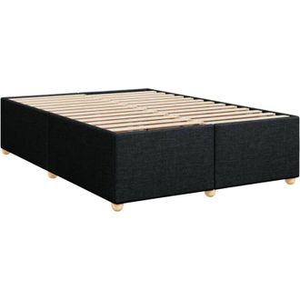 vidaXL Cama Sin Colch&oacute;n Tela Negro 140x190 Cm Vidaxl