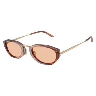 Giorgio Armani Sunglasses, male, Brown, Size: 50 MM Hexagonal Sunglasses