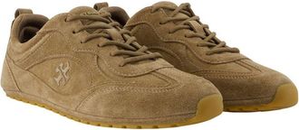 Tory Burch Womens Suede Sneaker Brown Calfskin
