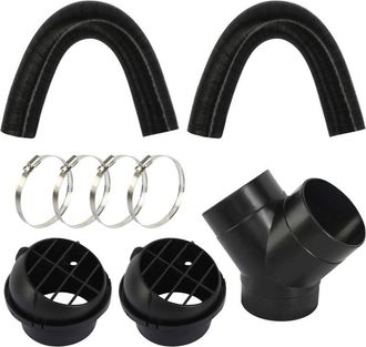 OEM Accesorios Para Calentador Auxiliar Di&eacute;sel: Kit De Tuber&iacute;a En Y De 75 Mm Para Calentador De Coche, Salida De Aire Caliente, Manguera De Purga Y Abraza