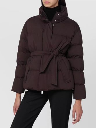 Herno belted puffer jacket high collar