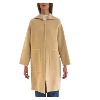 Eleventy Dames, Mantels, Beige, Maat: 2XS Wol