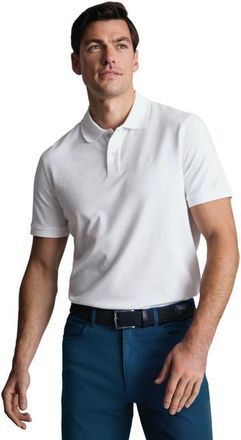 CHARLES TYRWHITT Short Sleeve Cotton Stretch Pique Polo in White at Nordstrom, Size Xx-Large