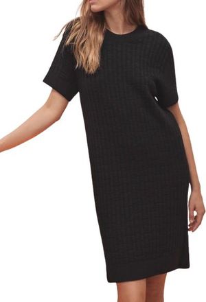 Herm&egrave;s Black H Embossed Wool Dress Size M