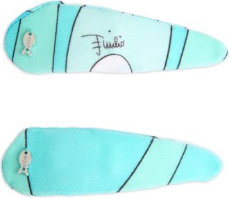 Pucci Set di 2 fermacapelli con stampa Marmo - Blu