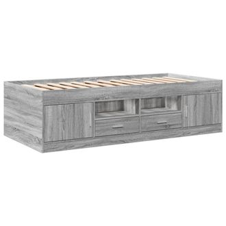 Berkfield Home Versatile Daybed with Drawers without Mattress Grey Sonoma 90x190