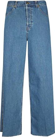 Gucci Klassieke denim jeans met contrasterende stiksels - Heren - Loose Fit Jeans - Blauw - W32 - Denim - Jeans