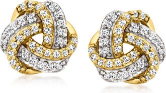Canaria Canaria Diamond Love Knot Earrings in 10kt Yellow Gold