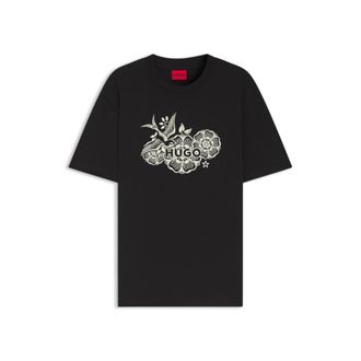 HUGO BOSS Cotton-jersey T-shirt with embroidered artwork