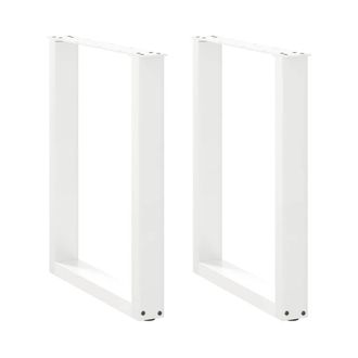 Berkfield Home Coffee Table Legs U-Shaped 2 pcs White 70x(72-73) cm Steel