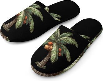 Generic Palms Coconuts Tree Mens House Slippers Slip Indoor Slipper On Shoes Warm Outdoor