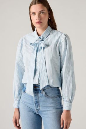 Levi's Judice Western Shirt - Donna - XS - Blu / Sherman Stripe Angel Falls Poplin