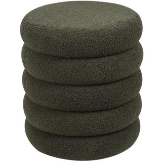 Vente-Unique Vente-unique - Pouf in Tessuto bouclette Verde abete - ecambi
