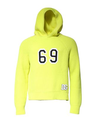 Dolce & Gabbana Mens Cashmere Logo Hoodie Yellow Hoodies