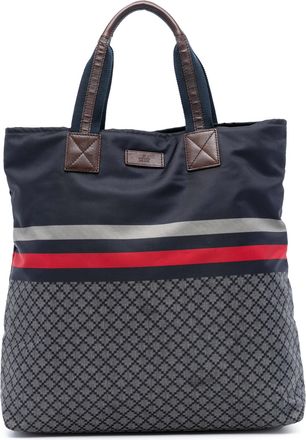 Gucci Pre-owned Womens Diamante Web Nylon Tote - Dark Blue Textile - One Size