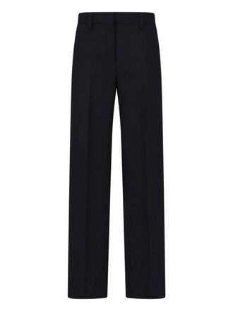 Incotex Black Virgin Wool Straight-Leg Pants