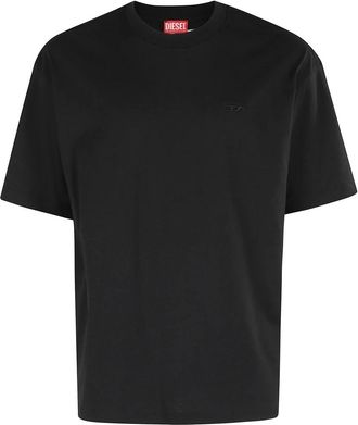Diesel Zwarte T-shirt met korte mouwen en logo - Heren - T-shirts - Zwart - S - Katoen - Tops