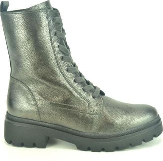 Gabor Metallic Laars - Dames - Veterlaarzen - Grijs - 37 EU - Leer - Schoenen