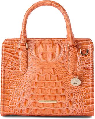 Brahmin Cami Croc Embossed Leather Satchel in Solar Orange at Nordstrom