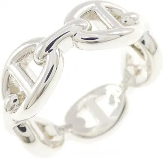 Herm&egrave;s Chaine Dancre Silver 925 Band Ring (Pre-Owned)