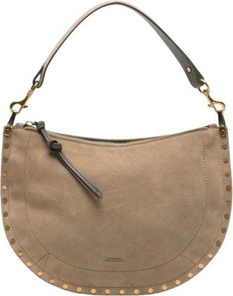 Isabel Marant Oskan Soft Zipped Bag - Dames - Schoudertassen - Beige - ONE Size - Leer - Tassen