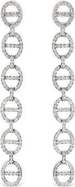 House of Brilliance Sterling Silver 1.0 Cttw Diamond Oval Design Dangle Earrings at Nordstrom
