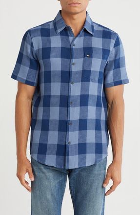 Quiksilver Danya Short Sleeve Cotton Button-Up Shirt in Estate Blue at Nordstrom Rack, Size Medium