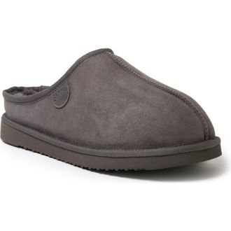 Dearfoams Fireside Grafton Genuine Shearling Clog Slipper in Grey Solid at Nordstrom, Size 12