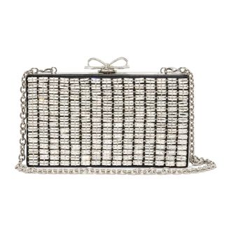 Self Portrait Crystal Chainmail Clutch - Dames - Tassen - Grijs - Maat: ONE Size Zijde