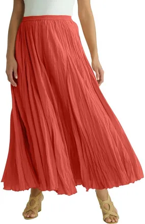 Jessica London Flowing Crinkled Maxi Skirt in Burnt Red at Nordstrom, Size 26