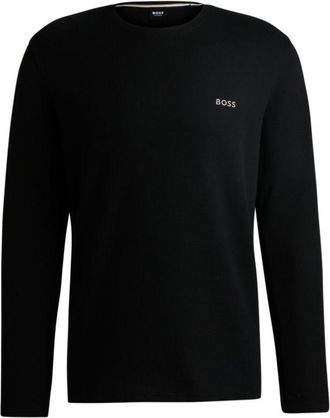 BOSS Waffle-structured pajama T-shirt in cotton