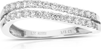 Vir Jewels 2/5 cttw Lab Created Diamond Engagement Ring Sterling Silver Prong Size 6-8