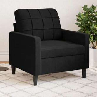 vidaXL Sill&oacute;n De Terciopelo Negro 60 Cm Vidaxl