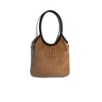 Miu Miu Ivy Suede Handbag, Woman, Cinnamon/briarwood