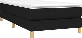 vidaXL Estructura De Cama Sin Colch&oacute;n Tela Negro 80x200 Cm Vidaxl