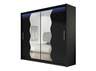 Mirjan24 Mobilier1 - Armario Closico 125, Negro, 215x180x57cm, Puertas De Armario: Correderas, N&uacute;mero De Estantes: 0, Led