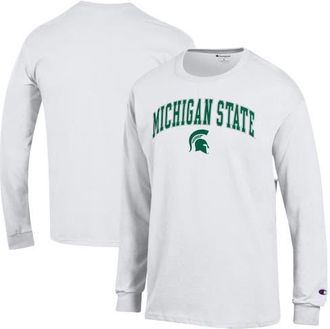 Champion Mens Champion White Michigan State Spartans Arch Over Logo Long Sleeve T-Shirt at Nordstrom, Size Xx-Large