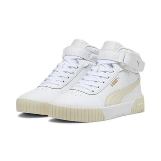 Puma Sneaker PUMA CARINA 2.0 MID, Damen, Gr. 38, weiss (puma wei&szlig;, alpine snow, puma gold), Leder, Synthetik, unifarben, Schuhe Sneaker