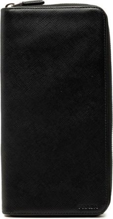Prada Black Leather Long Wallet (Bi-Fold) (Pre-Owned)
