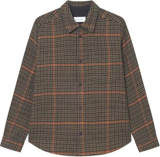 Les Deux Camicia con motivo pied de poule - Marrone