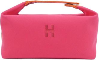 Herm&egrave;s Pink Canvas Pouch (Pre-Owned)