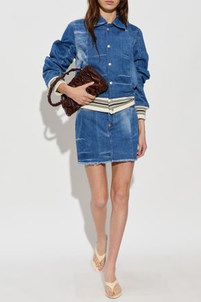 Kenzo Denim Jacket With vintage Effect, Womens, Blue