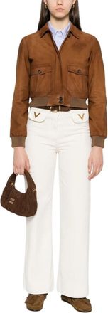 Miu Miu Brown Shirt Collar Jacket