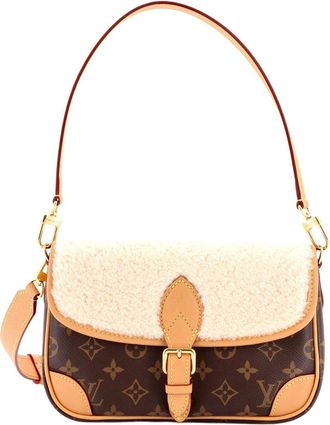 Louis Vuitton Brown Monogram Canvas & Shearling Diane Nm (Authentic Pre-Loved)