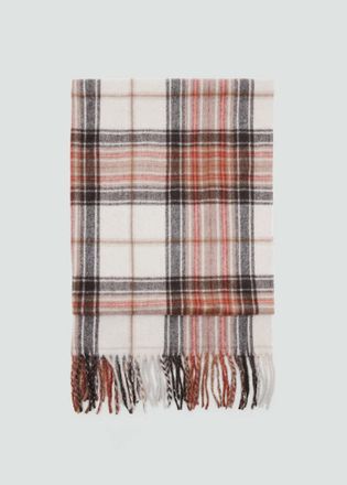 Mango Foulard quadri frange sabbia - Donna - Taglia unica - MANGO