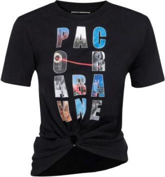 Paco Rabanne Black Ring Detail T-shirt Size S