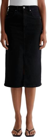AG - Adriano Goldschmied High-Waisted Midi Tefi Skirt In Washed Black