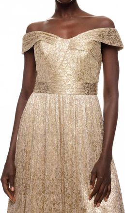 Aidan Mattox Sleeveless Maxi Dress In Gold Multi